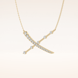 0.34 TCW Round Cut Moissanite X Necklace
