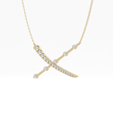 0.34 TCW Round Lab Grown Diamond X Necklace