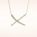 0.34 TCW Round Cut Moissanite X Necklace