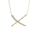 0.34 TCW Round Lab Grown Diamond X Necklace