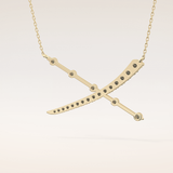 0.34 TCW Round Cut Moissanite X Necklace