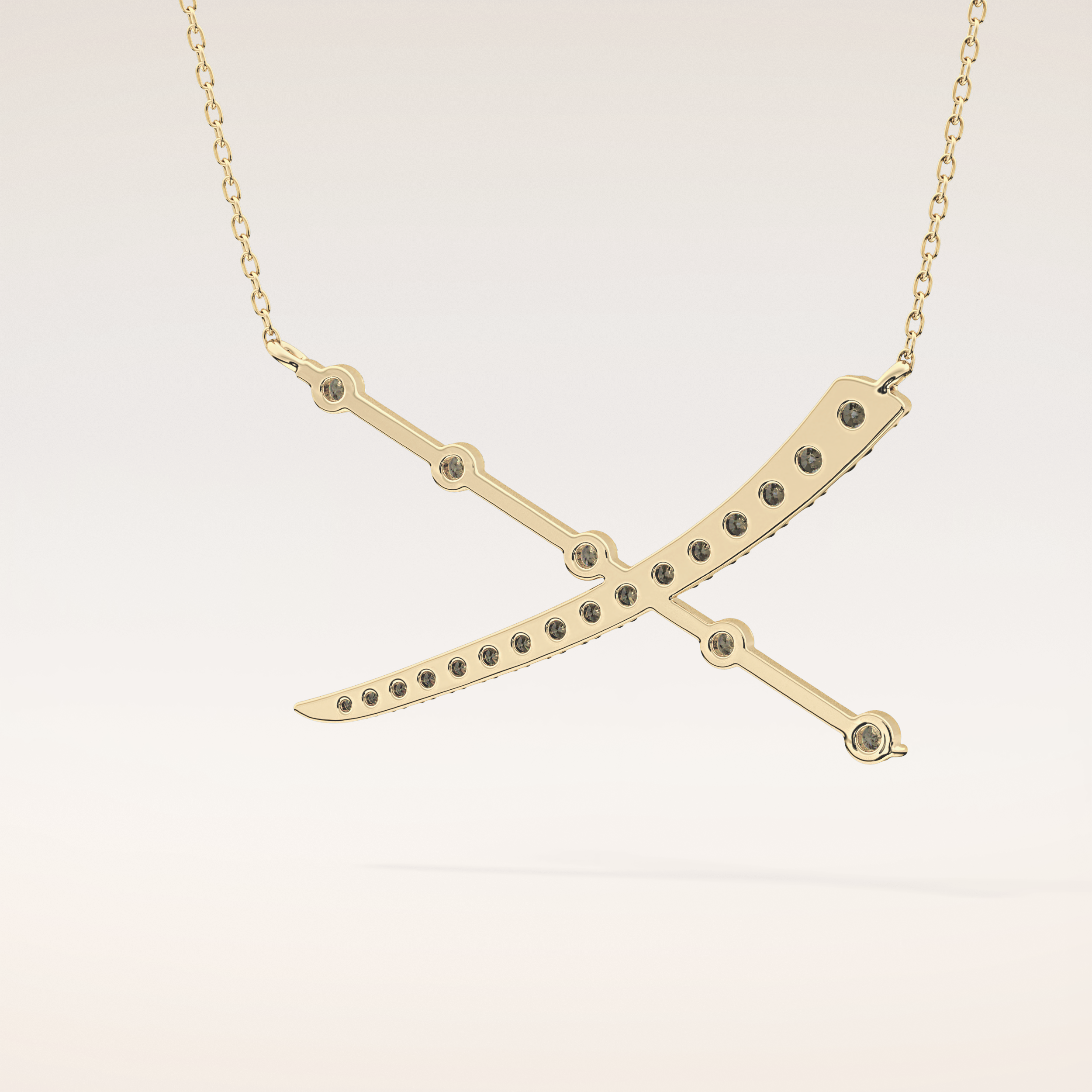0.34 TCW Round Cut Moissanite X Necklace