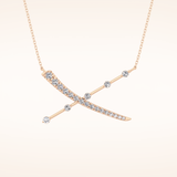 0.34 TCW Round Cut Moissanite X Necklace