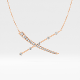 0.34 TCW Round Lab Grown Diamond X Necklace