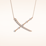 0.34 TCW Round Cut Moissanite X Necklace