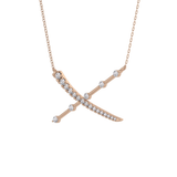 0.34 TCW Round Lab Grown Diamond X Necklace