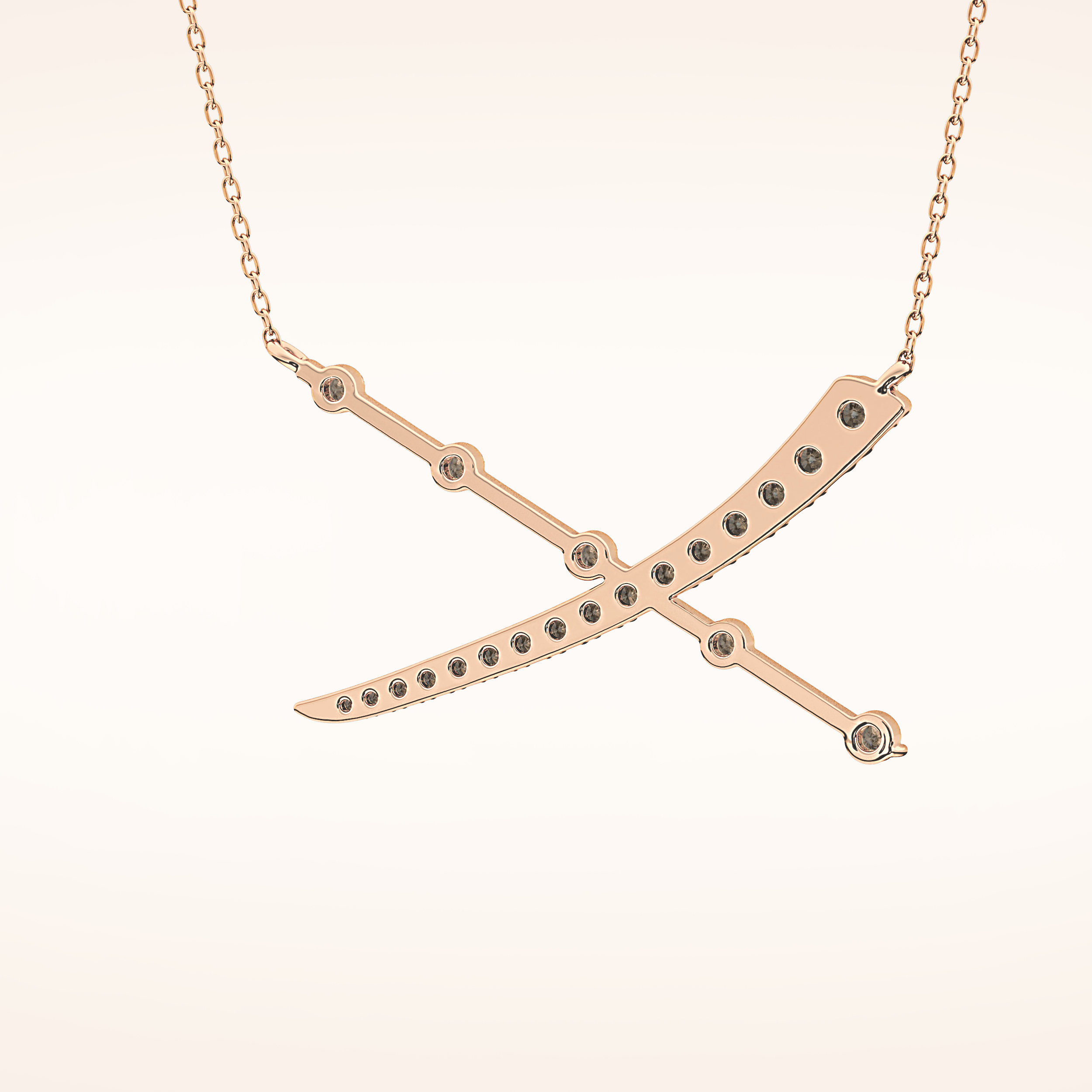 0.34 TCW Round Cut Moissanite X Necklace