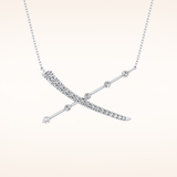 0.34 TCW Round Cut Moissanite X Necklace