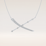 0.34 TCW Round Cut Moissanite X Necklace