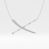 0.34 TCW Round Lab Grown Diamond X Necklace