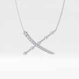 0.34 TCW Round Lab Grown Diamond X Necklace