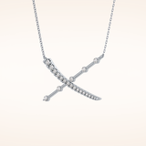 0.34 TCW Round Cut Moissanite X Necklace