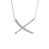 0.34 TCW Round Lab Grown Diamond X Necklace