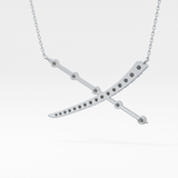0.34 TCW Round Lab Grown Diamond X Necklace