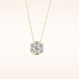 0.57 TCW Round Cut Moissanite Multi Stone Circle Pendant Necklace