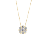 0.57 TCW Round Lab Grown Diamond Multi Stone Round Pendant Necklace