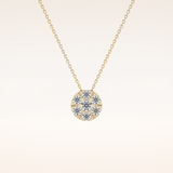 0.57 TCW Round Cut Moissanite Multi Stone Circle Pendant Necklace