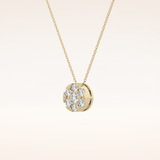 0.57 TCW Round Cut Moissanite Multi Stone Circle Pendant Necklace