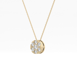 0.57 TCW Round Lab Grown Diamond Multi Stone Round Pendant Necklace