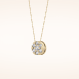 0.57 TCW Round Cut Moissanite Multi Stone Circle Pendant Necklace
