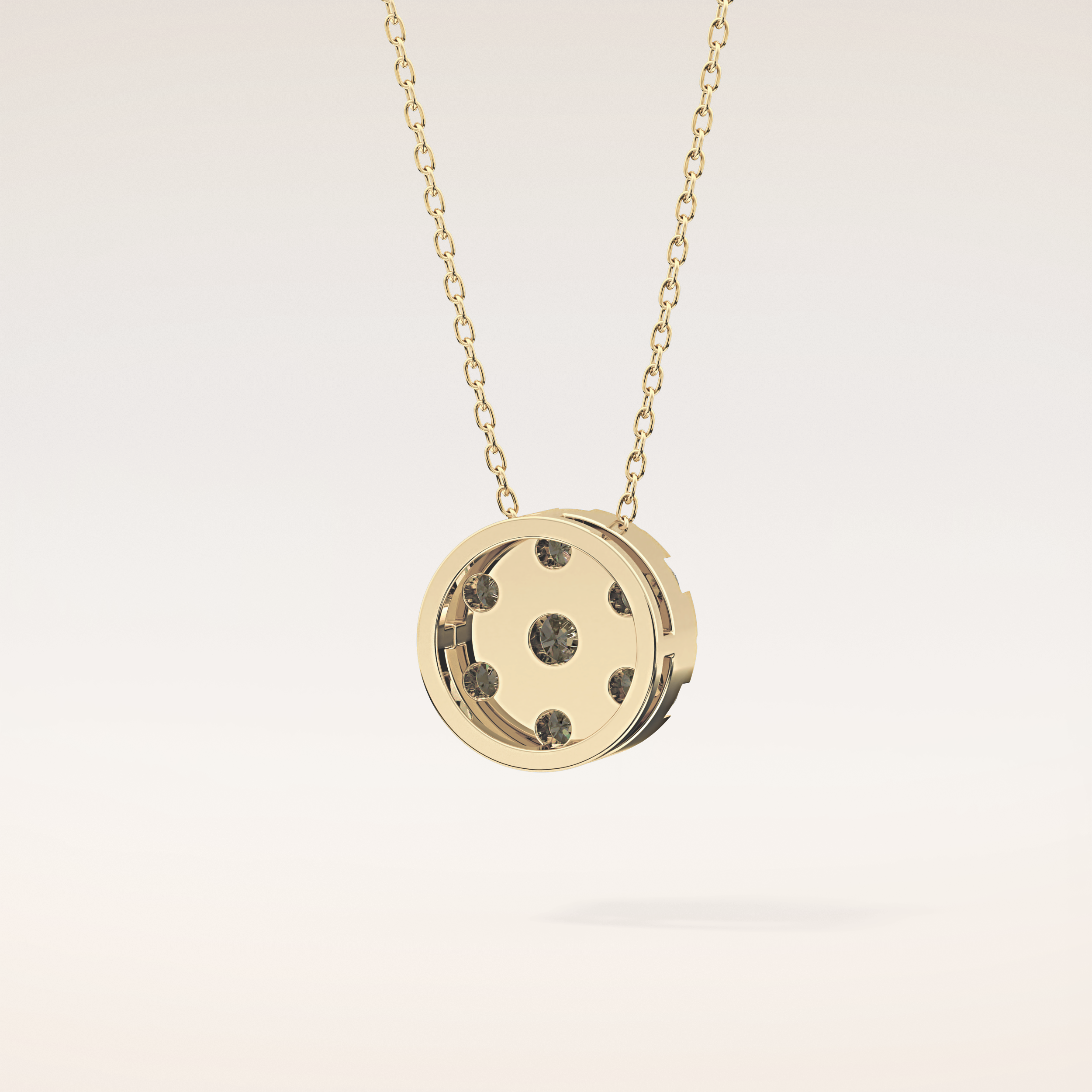 0.57 TCW Round Cut Moissanite Multi Stone Circle Pendant Necklace