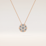 0.57 TCW Round Cut Moissanite Multi Stone Circle Pendant Necklace