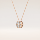 0.57 TCW Round Cut Moissanite Multi Stone Circle Pendant Necklace