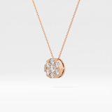 0.57 TCW Round Lab Grown Diamond Multi Stone Round Pendant Necklace