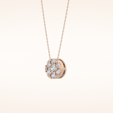0.57 TCW Round Cut Moissanite Multi Stone Circle Pendant Necklace