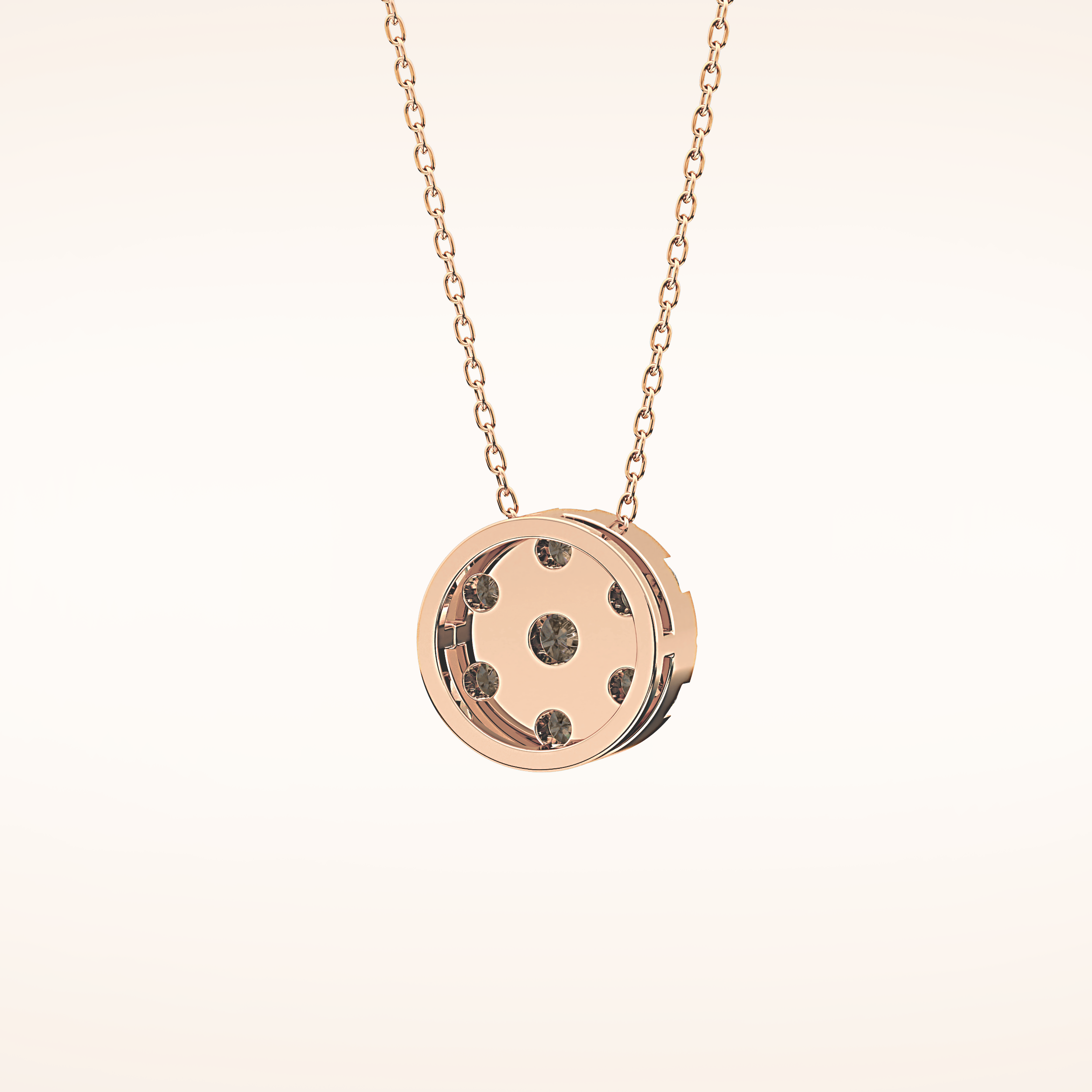 0.57 TCW Round Cut Moissanite Multi Stone Circle Pendant Necklace