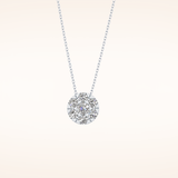 0.57 TCW Round Cut Moissanite Multi Stone Circle Pendant Necklace
