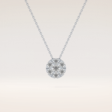 0.57 TCW Round Cut Moissanite Multi Stone Circle Pendant Necklace