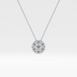0.57 TCW Round Lab Grown Diamond Multi Stone Round Pendant Necklace