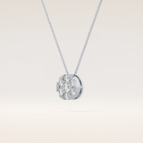 0.57 TCW Round Cut Moissanite Multi Stone Circle Pendant Necklace