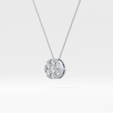 0.57 TCW Round Lab Grown Diamond Multi Stone Round Pendant Necklace