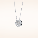 0.57 TCW Round Cut Moissanite Multi Stone Circle Pendant Necklace