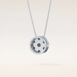 0.57 TCW Round Cut Moissanite Multi Stone Circle Pendant Necklace