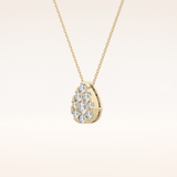 0.67 TCW Round Cut Moissanite Multi Stone Pear Pendant Necklace