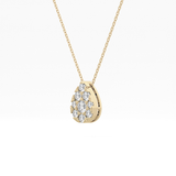 0.67 TCW Round Lab Grown Diamond Multi Stone Pear Pendant Necklace