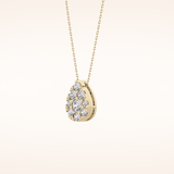 0.67 TCW Round Cut Moissanite Multi Stone Pear Pendant Necklace