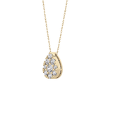 0.67 TCW Round Lab Grown Diamond Multi Stone Pear Pendant Necklace
