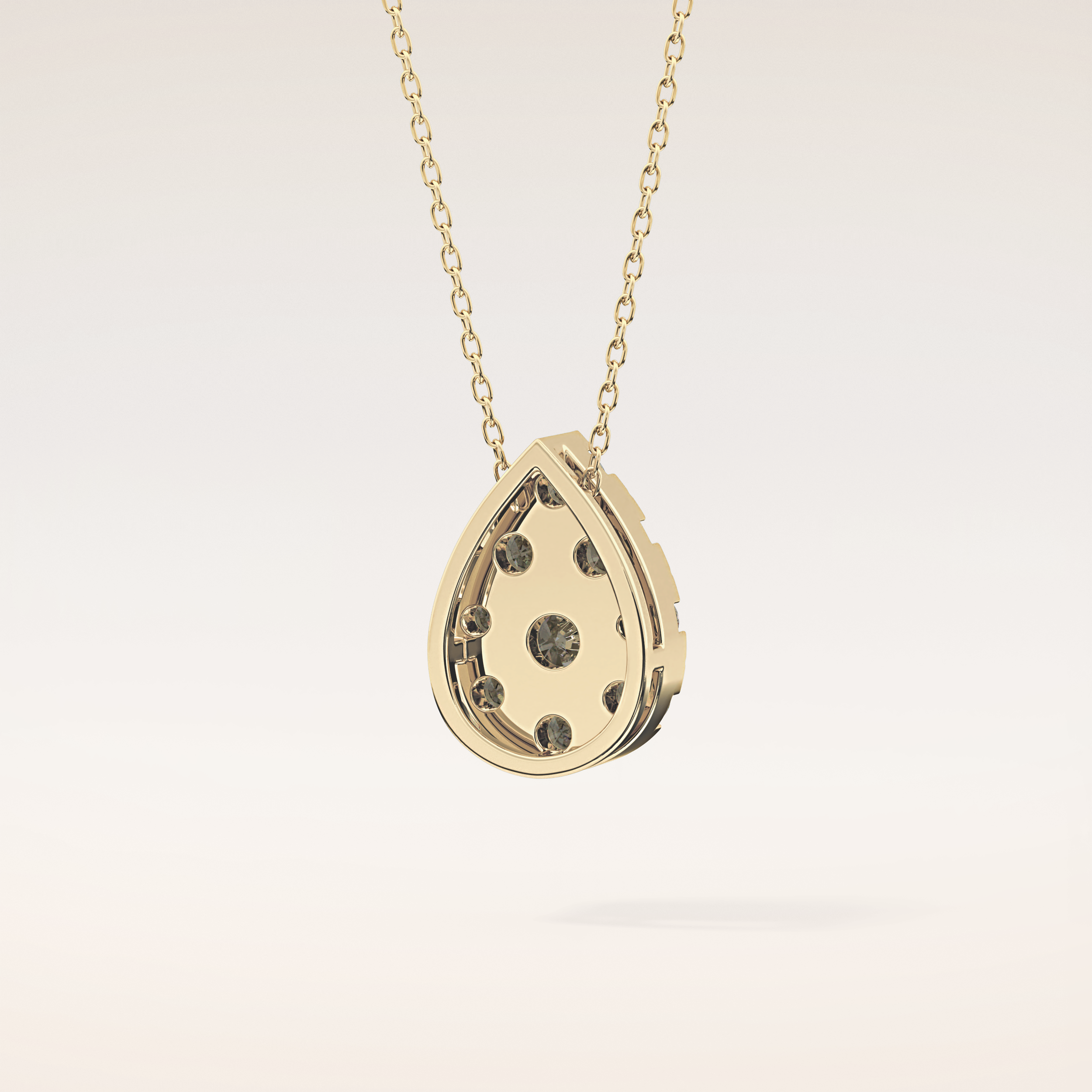 0.67 TCW Round Cut Moissanite Multi Stone Pear Pendant Necklace