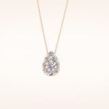 0.67 TCW Round Cut Moissanite Multi Stone Pear Pendant Necklace