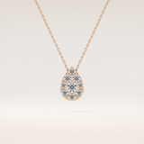 0.67 TCW Round Cut Moissanite Multi Stone Pear Pendant Necklace