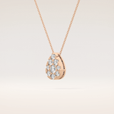 0.67 TCW Round Cut Moissanite Multi Stone Pear Pendant Necklace