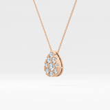 0.67 TCW Round Lab Grown Diamond Multi Stone Pear Pendant Necklace