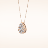 0.67 TCW Round Cut Moissanite Multi Stone Pear Pendant Necklace