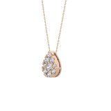 0.67 TCW Round Lab Grown Diamond Multi Stone Pear Pendant Necklace