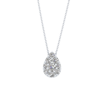 0.67 TCW Round Lab Grown Diamond Multi Stone Pear Pendant Necklace