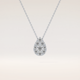 0.67 TCW Round Cut Moissanite Multi Stone Pear Pendant Necklace